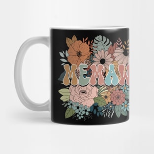 Retro Floral Memaw Gifts for Mother's Day Mug